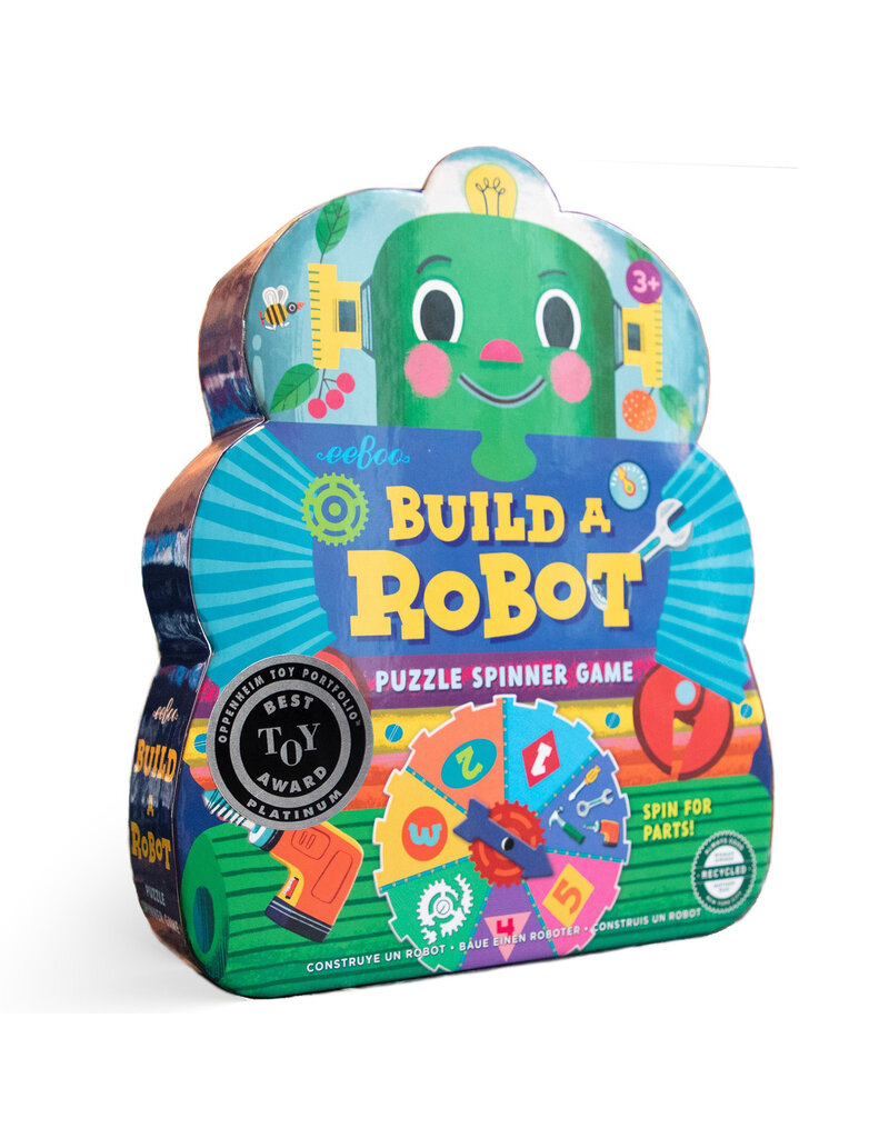 Eeboo Build a Robot Shapped Spinner Game
