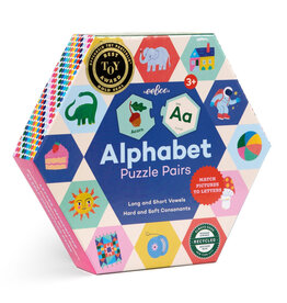 Eeboo Alphabet Hexagon Puzzle Pairs 3y+