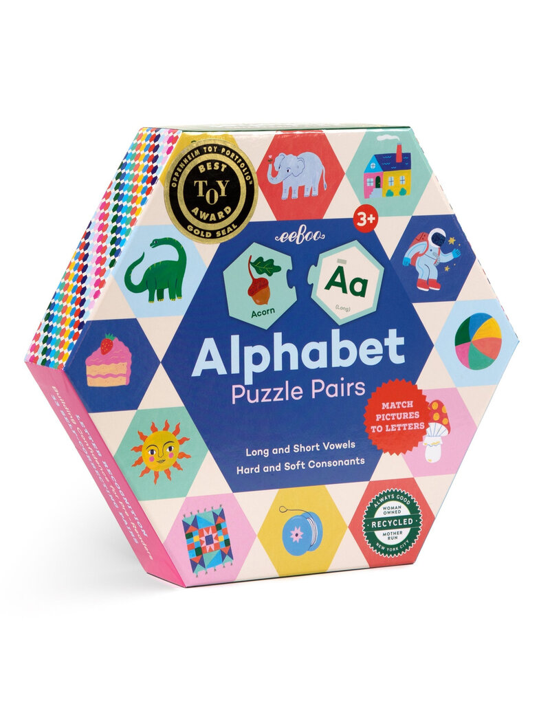 Eeboo Alphabet Hexagon Puzzle Pairs