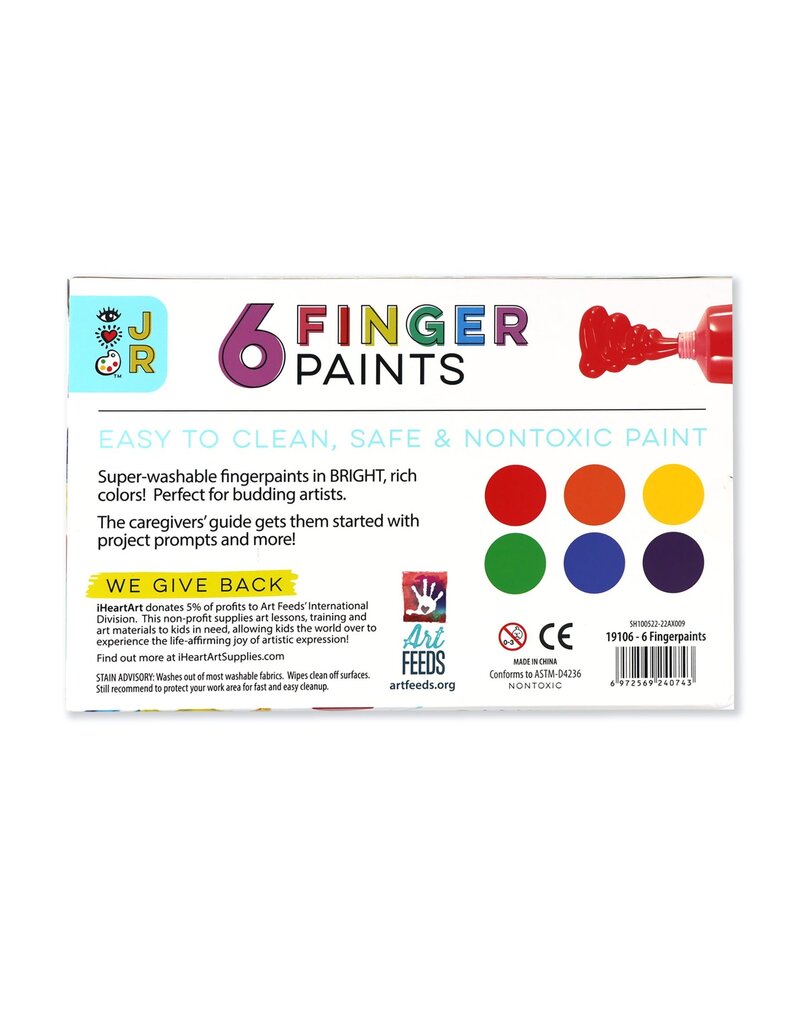 Bright Stripes Junior 6 Washable Fingerpaints