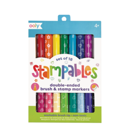 Ooly Stampables: 18 Double-Ended Brush & Stamp Markers