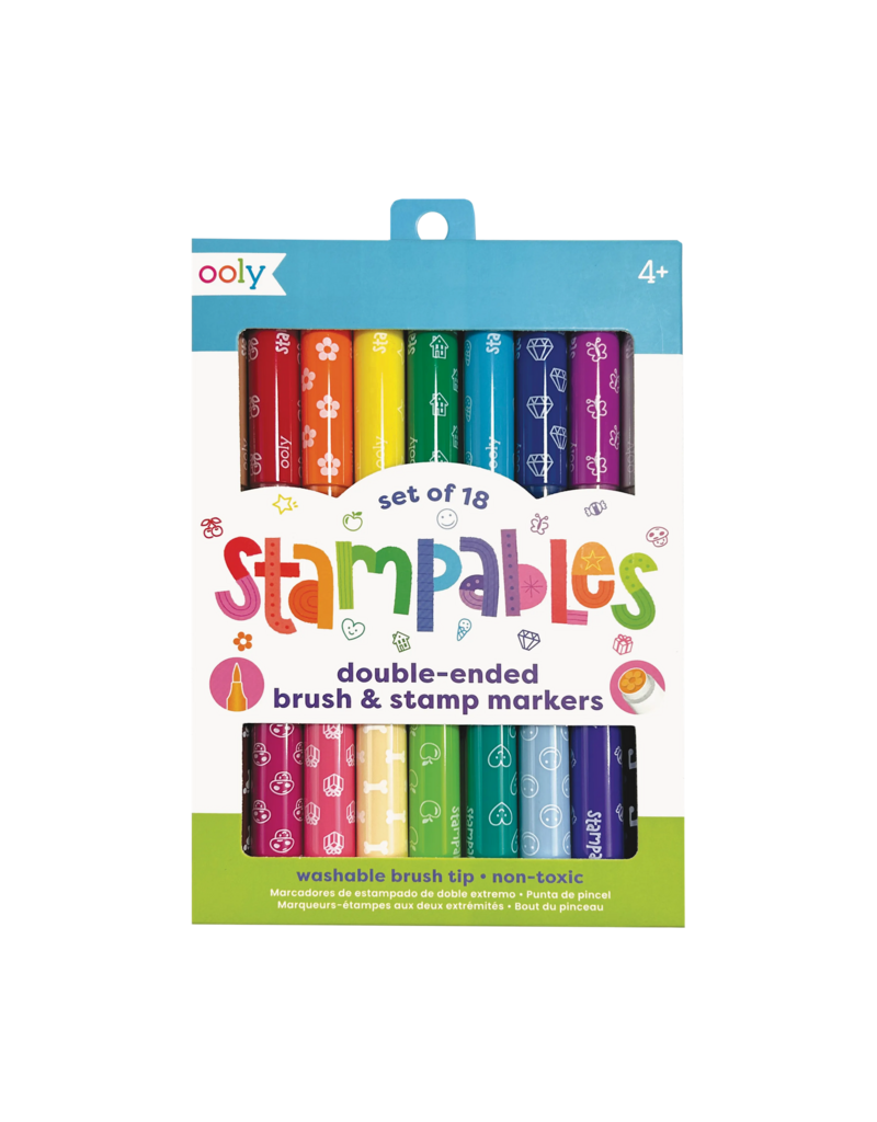 Ooly Stampables: 18 Double-Ended Brush & Stamp Markers