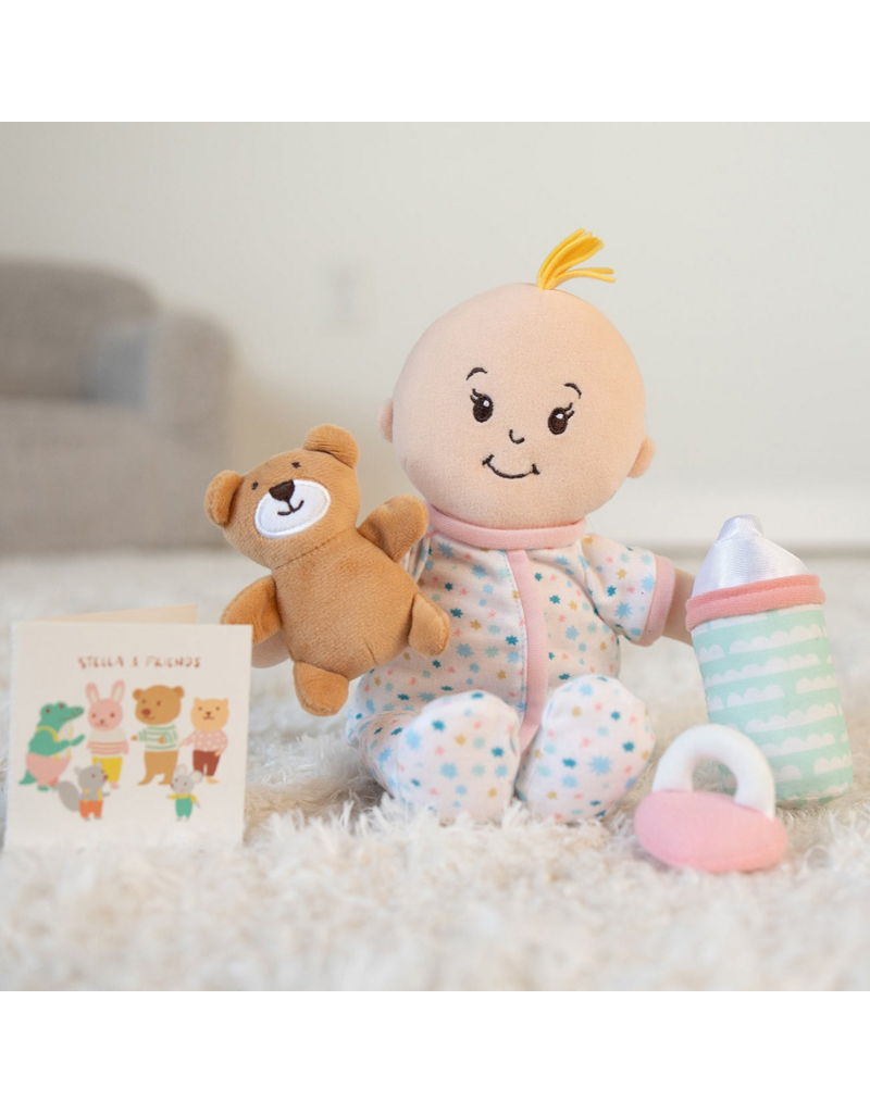 Manhattan Toys Stella Sleepy Time Set, Peach Doll with Blonde Hair