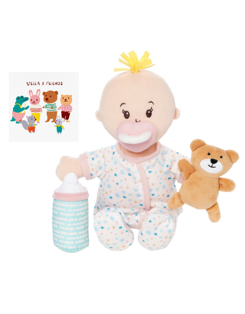 Manhattan Toys Stella Sleepy Time Set, Peach Doll with Blonde Hair