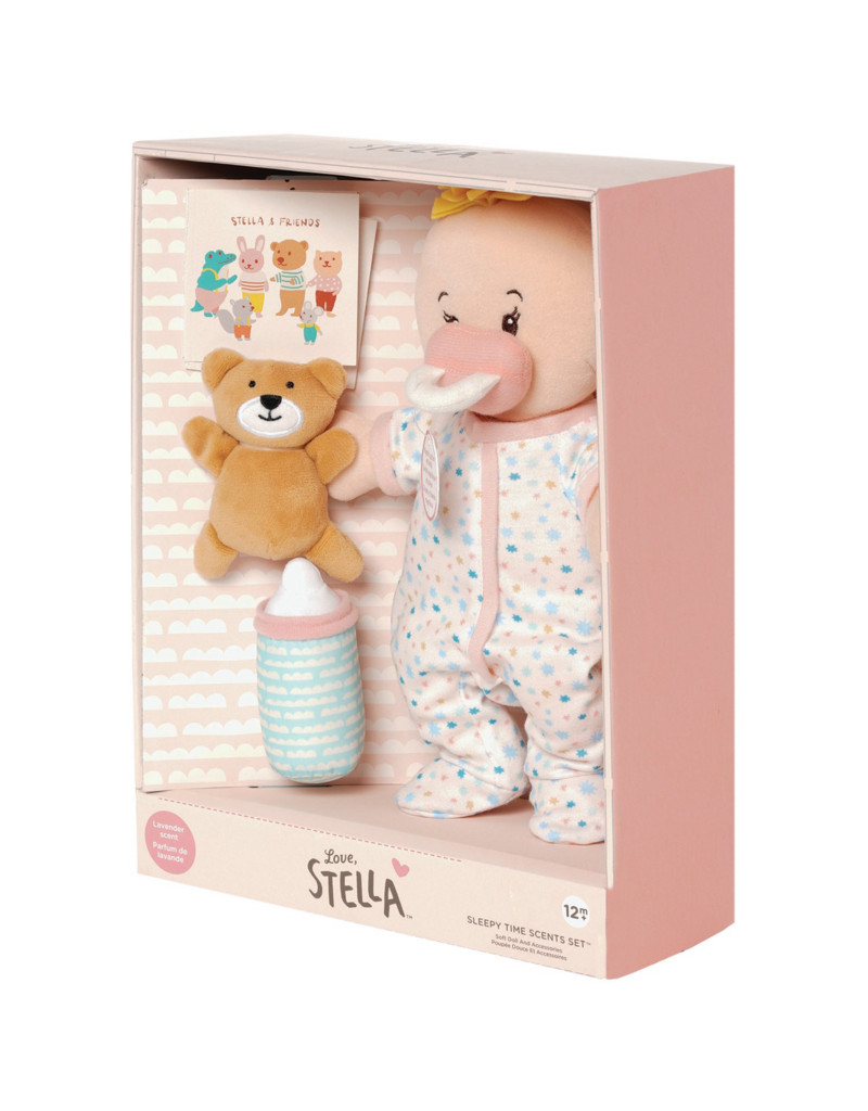 Manhattan Toys Stella Sleepy Time Set, Peach Doll with Blonde Hair