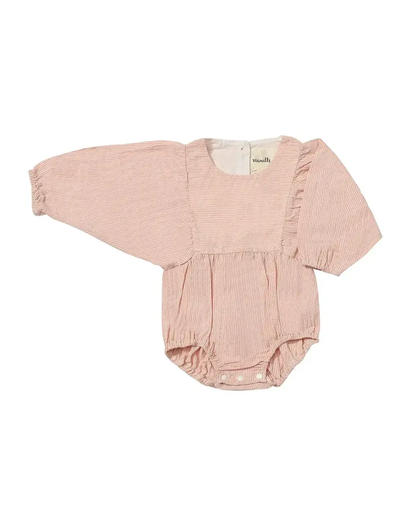Vignette Morgan Bubble Romper Pink Stripe
