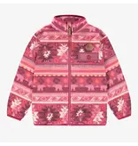 Souris Mini Pink Patterned Baby Fleece Jacket