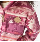 Souris Mini Pink Patterned Baby Fleece Jacket