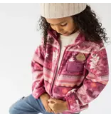 Souris Mini Pink Patterned Baby Fleece Jacket