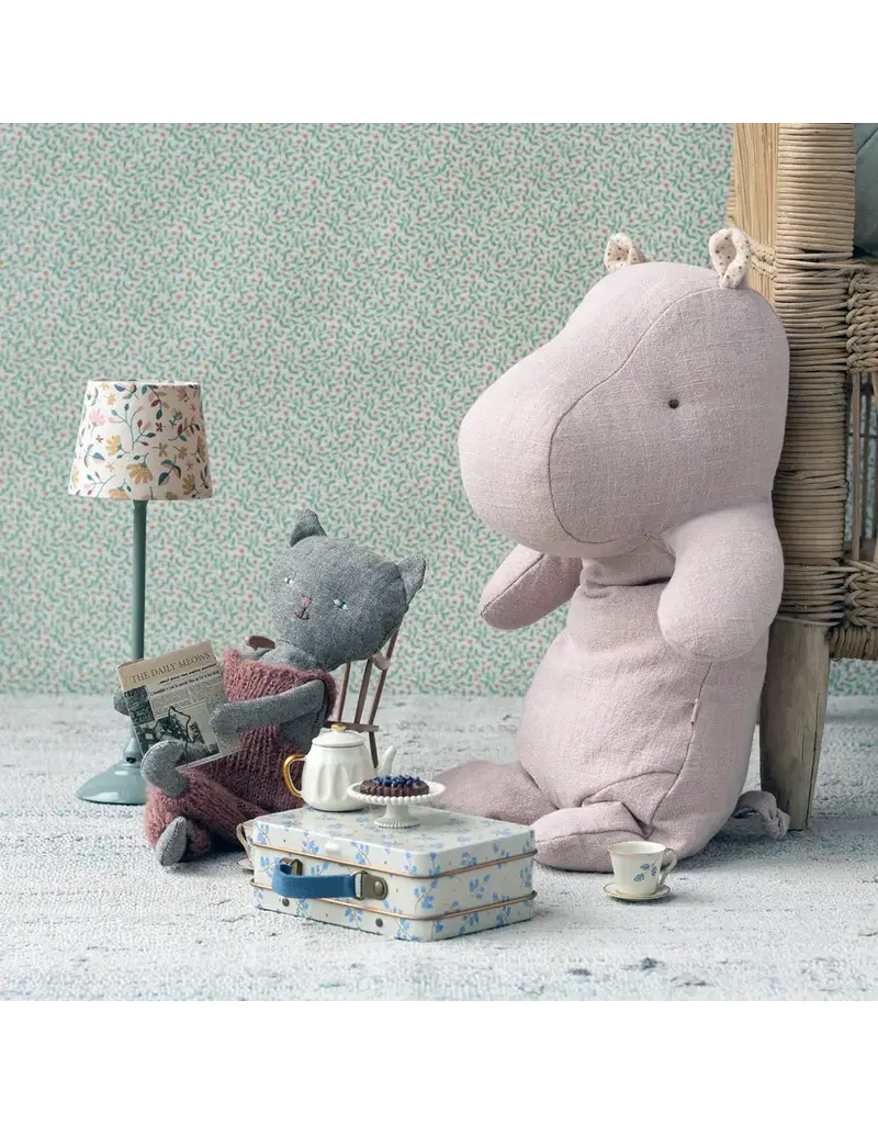 Maileg Safari Friends Hippo, Medium, Light Rose