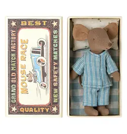 Maileg Mouse In Matchbox - Big Brother (Blue PJs)