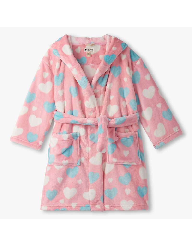 Hatley Big Hearts Fuzzy Fleece Robe