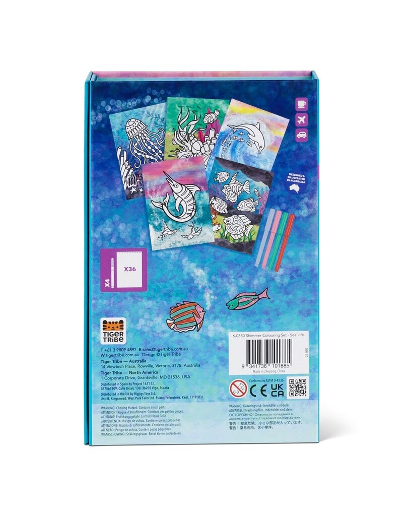 Tiger Tribe Shimmer Colouring Set - Sea Life