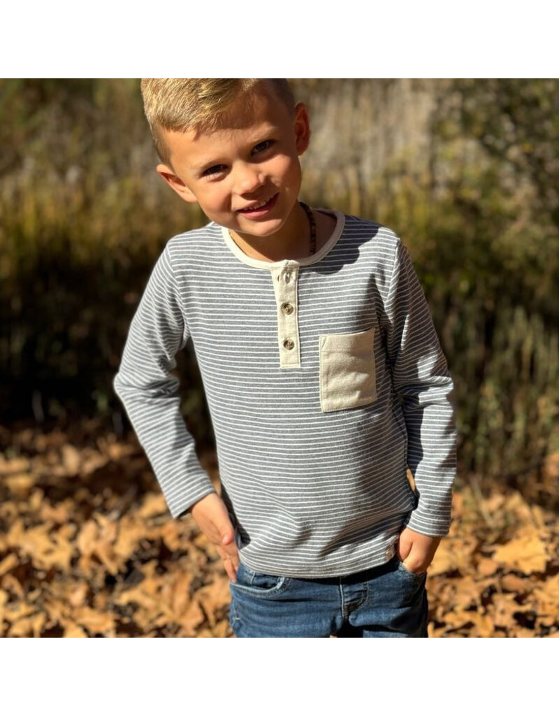 Me & Henry Linden Henley Grey/White