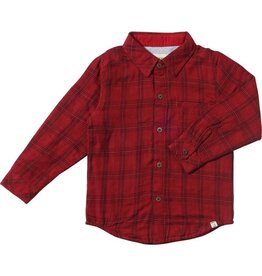 Me & Henry Atwood Woven Shirt Red/Black Micro Plaid
