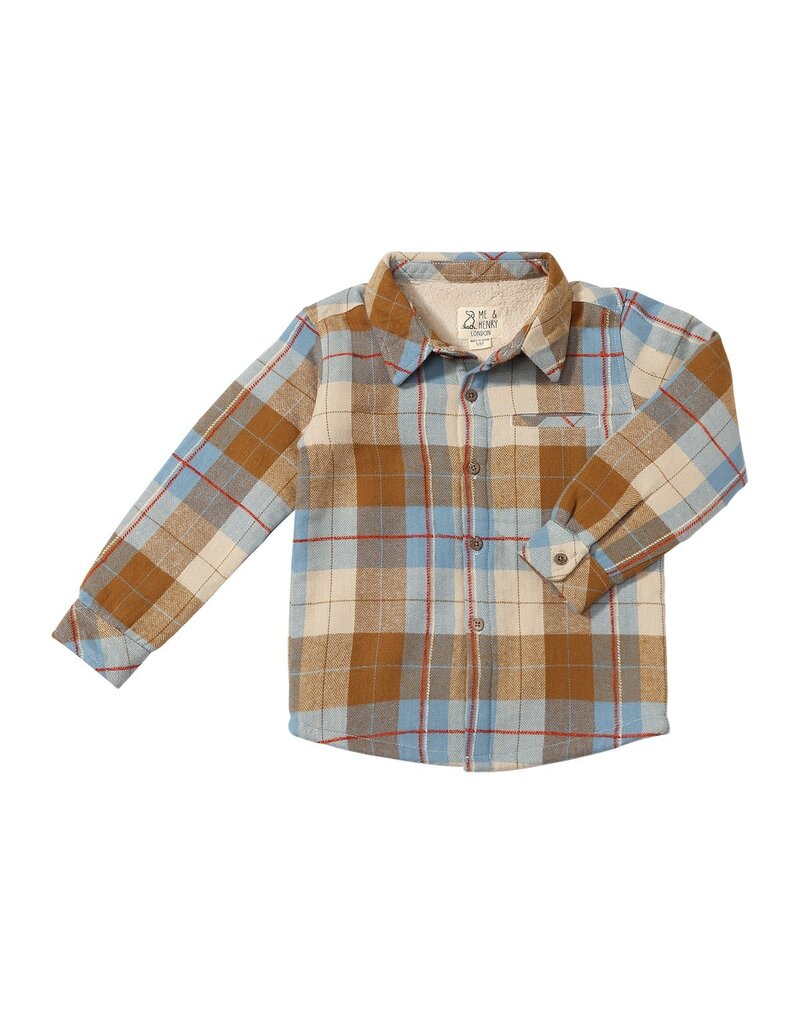 Me & Henry Adventurer Sherpa Lined Shirt Brown Plaid