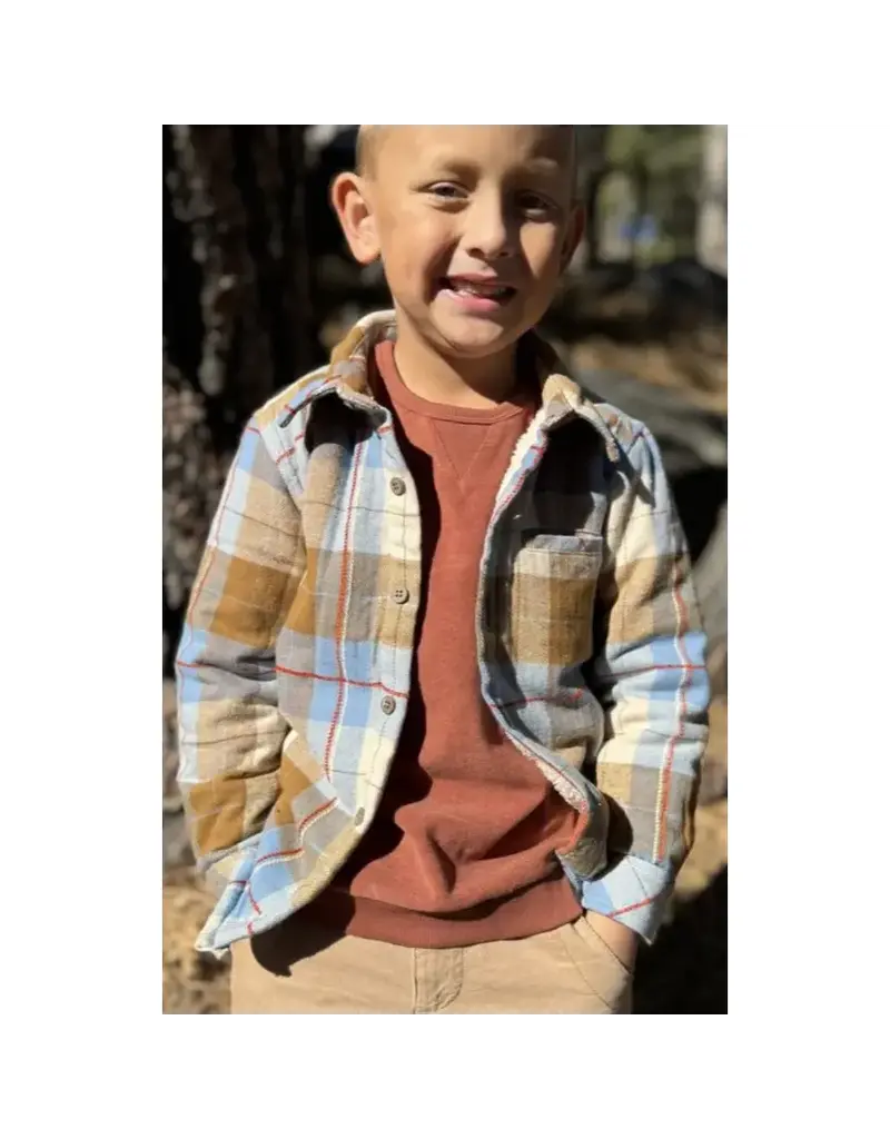 Me & Henry Adventurer Sherpa Lined Shirt Brown Plaid