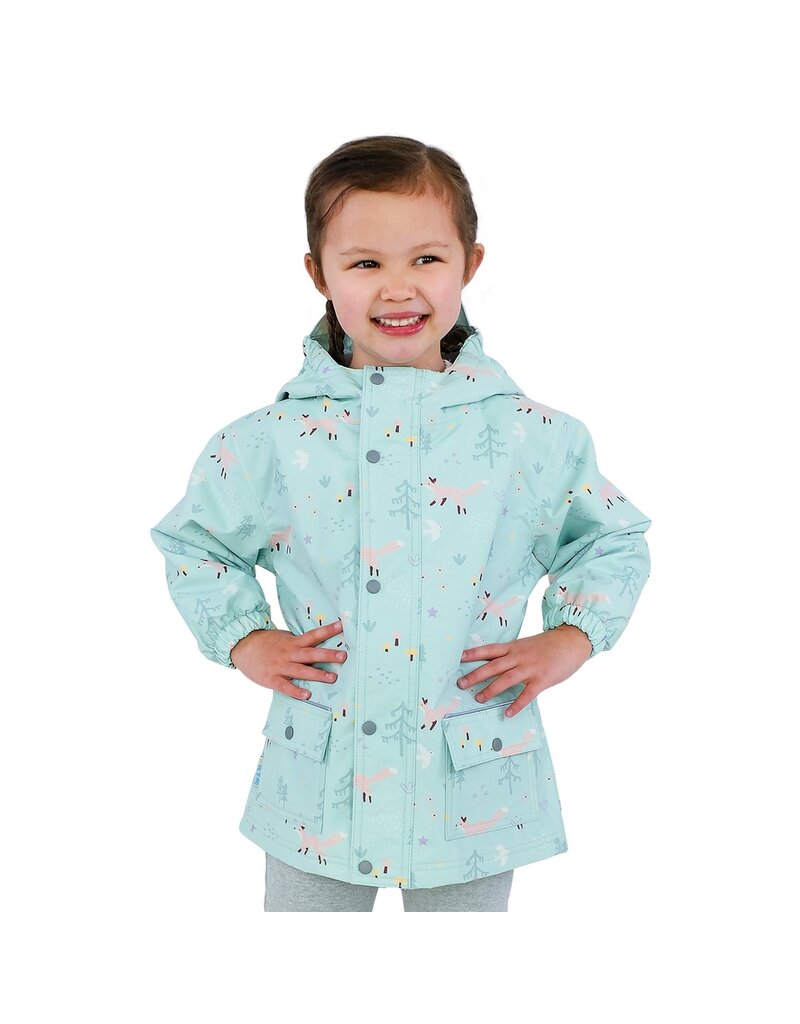 Jan and Jul Minty Forest Cozy-Dry Rain Jacket
