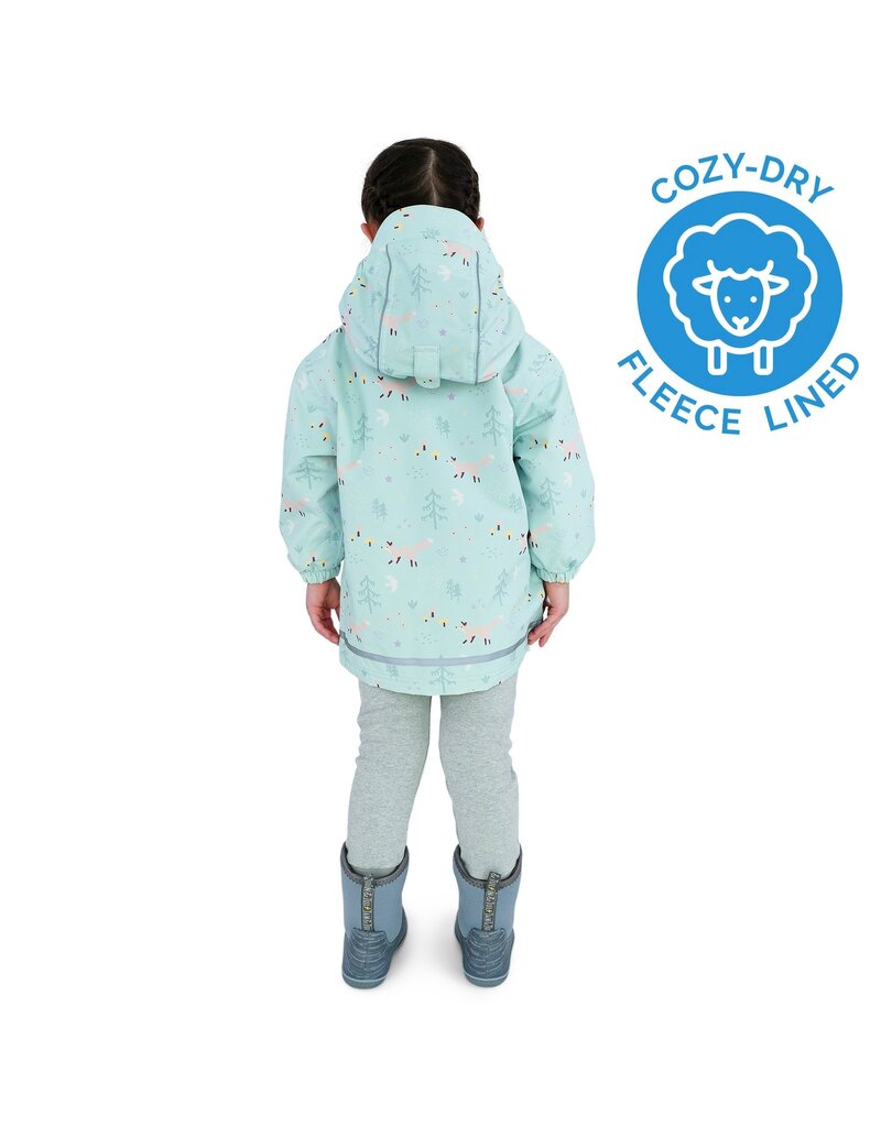 Jan and Jul Minty Forest Cozy-Dry Rain Jacket