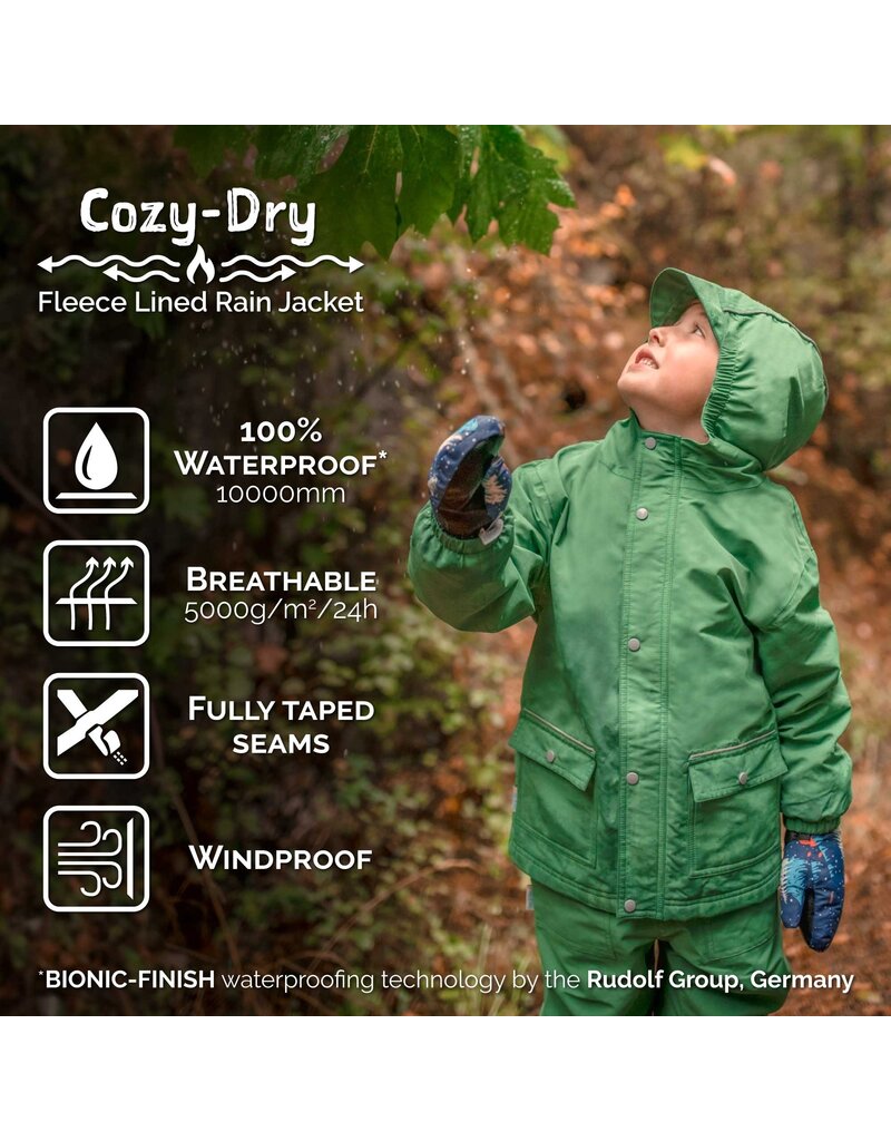 Jan and Jul Minty Forest Cozy-Dry Rain Jacket