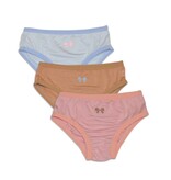 Silkberry Bamboo Girls Bikini Underwear (3 pack) Coral Blush/Toast/Magic Cloud
