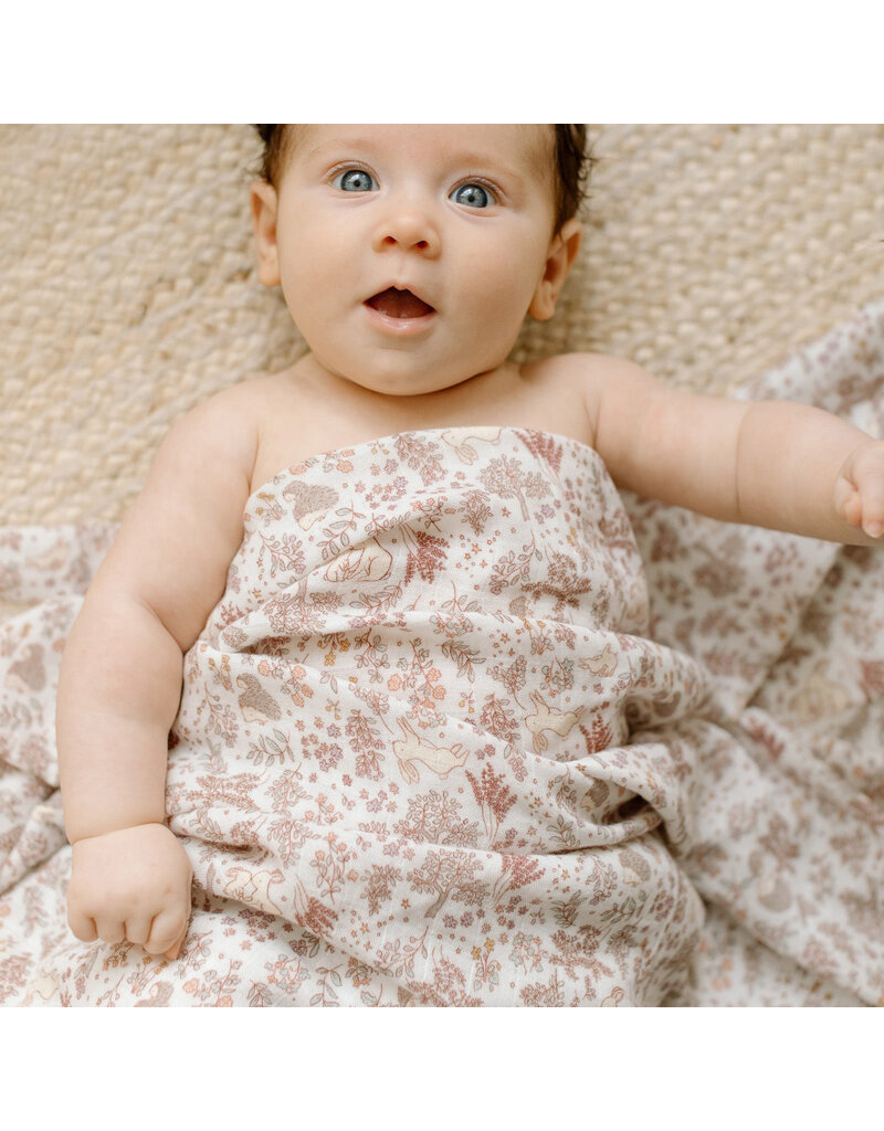 Loulou Lollipop Hedgehog Forest Bamboo Swaddle