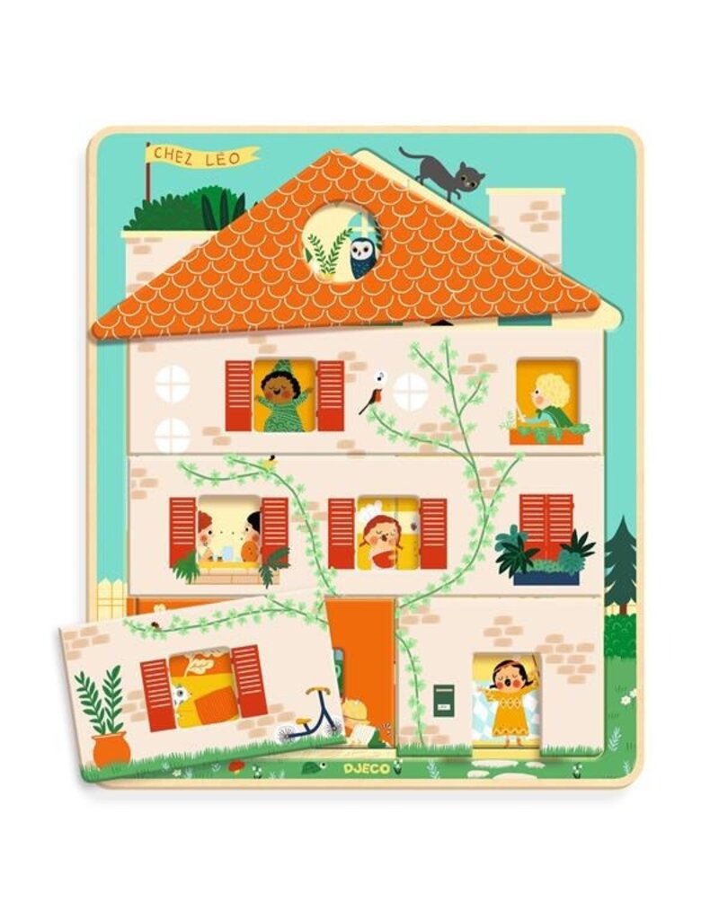 Djeco Wooden Puzzle - Chez Leo 3 Layer  2y+
