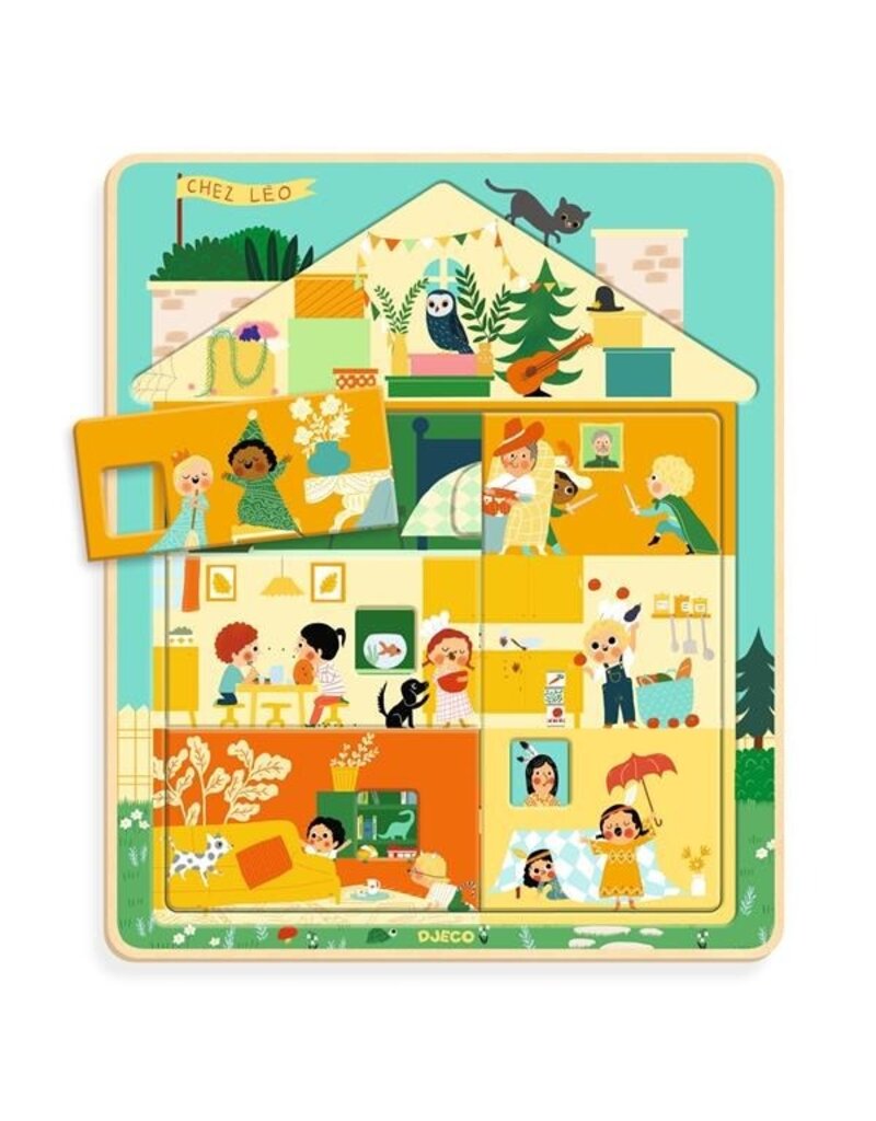 Djeco Wooden Puzzle - Chez Leo 3 Layer  2y+
