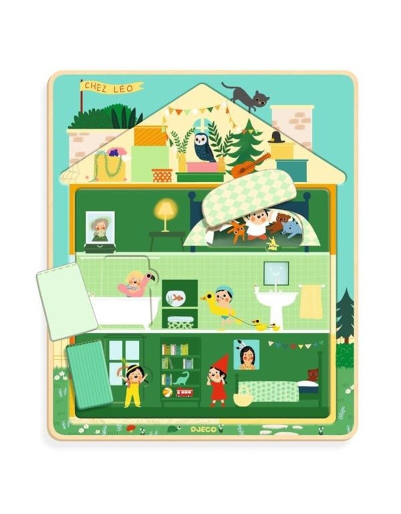 Djeco Wooden Puzzle - Chez Leo 3 Layer  2y+