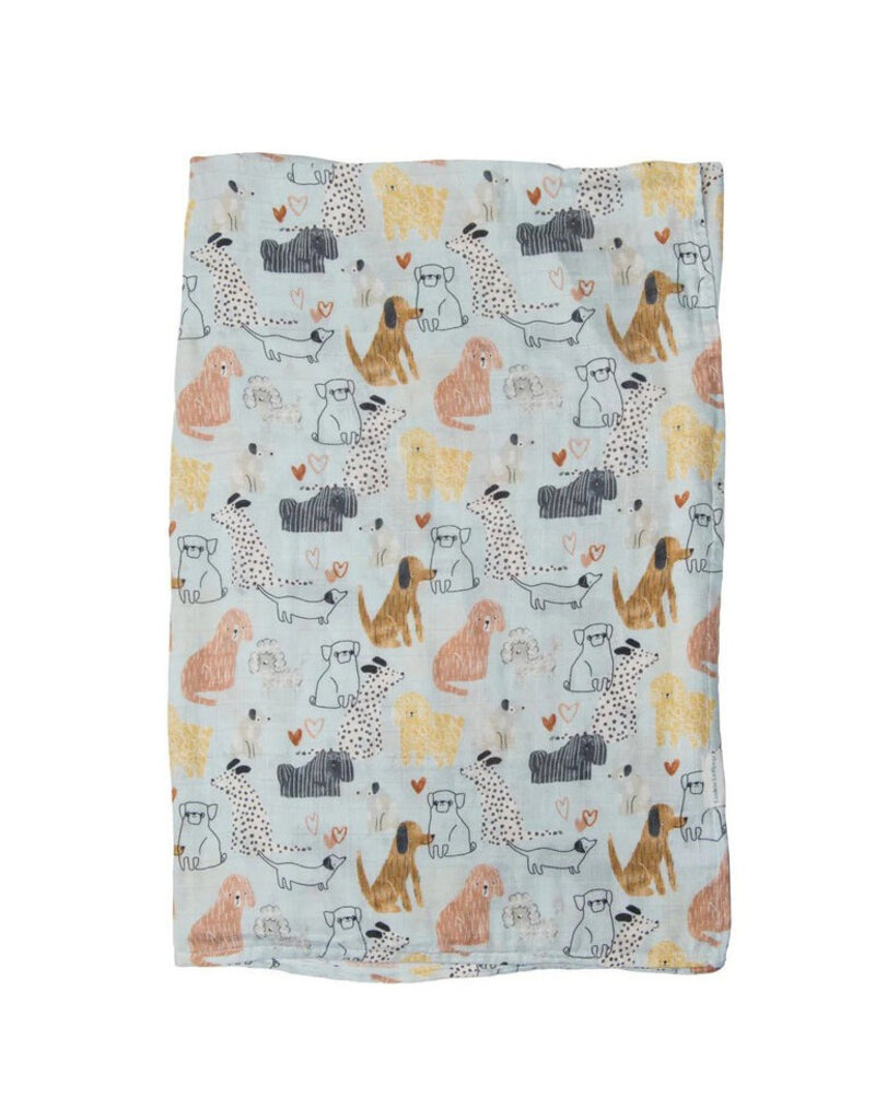 Loulou Lollipop Honey Puppies Bamboo Swaddle