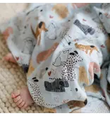 Loulou Lollipop Honey Puppies Bamboo Swaddle
