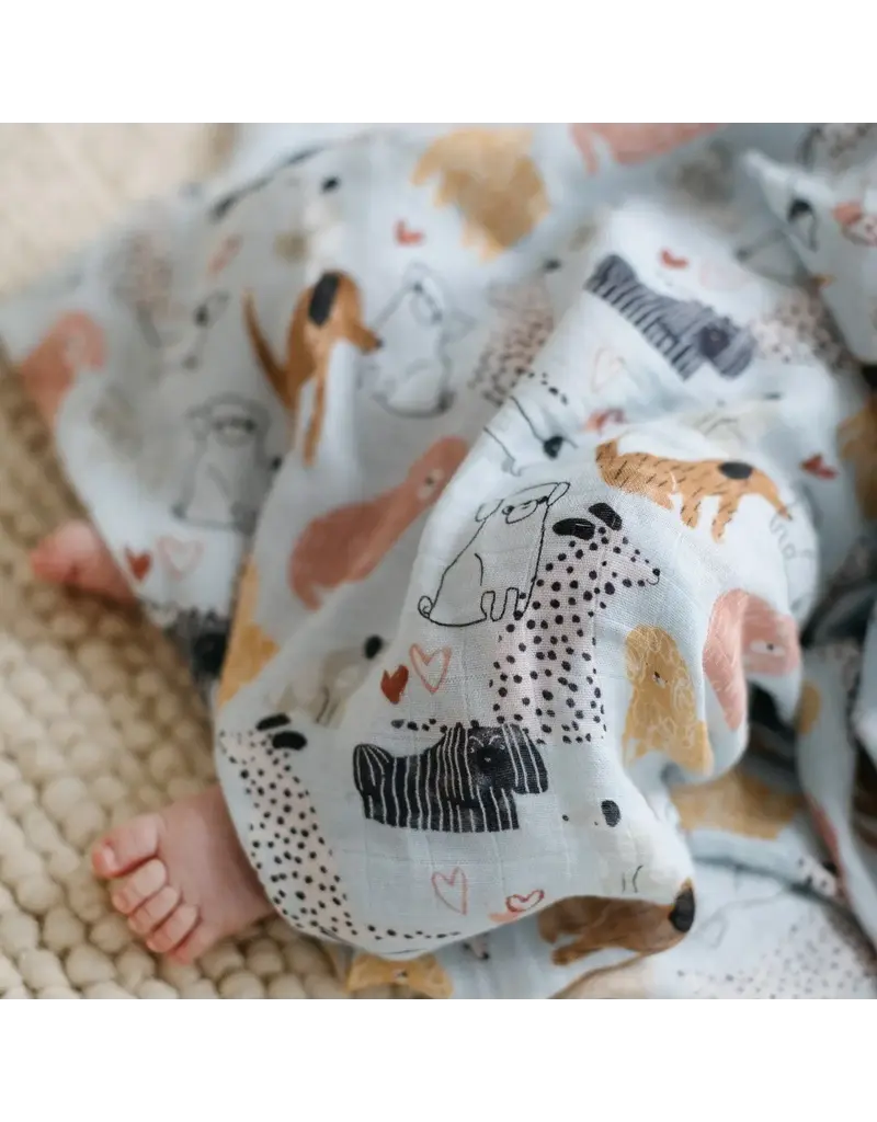 Loulou Lollipop Honey Puppies Bamboo Swaddle