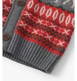 Hatley Grey/Red Winter Elk Shawl Collar Cardigan