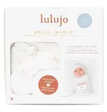 Lulujo Hello World Blanket & Knotted Hat - Bows
