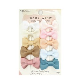 Baby Wisp Tuxedo Bow Snap Clips 10pk - Cielo