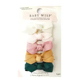 Baby Wisp Chelsea Bows Snap Clips 5pk -  Enchanted