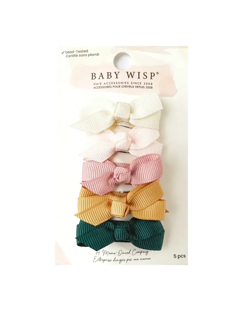 Baby Wisp Chelsea Bows Snap Clips 5pk -  Enchanted