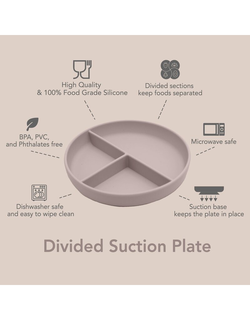 noüka Divided Suction Plate - Soft Blush