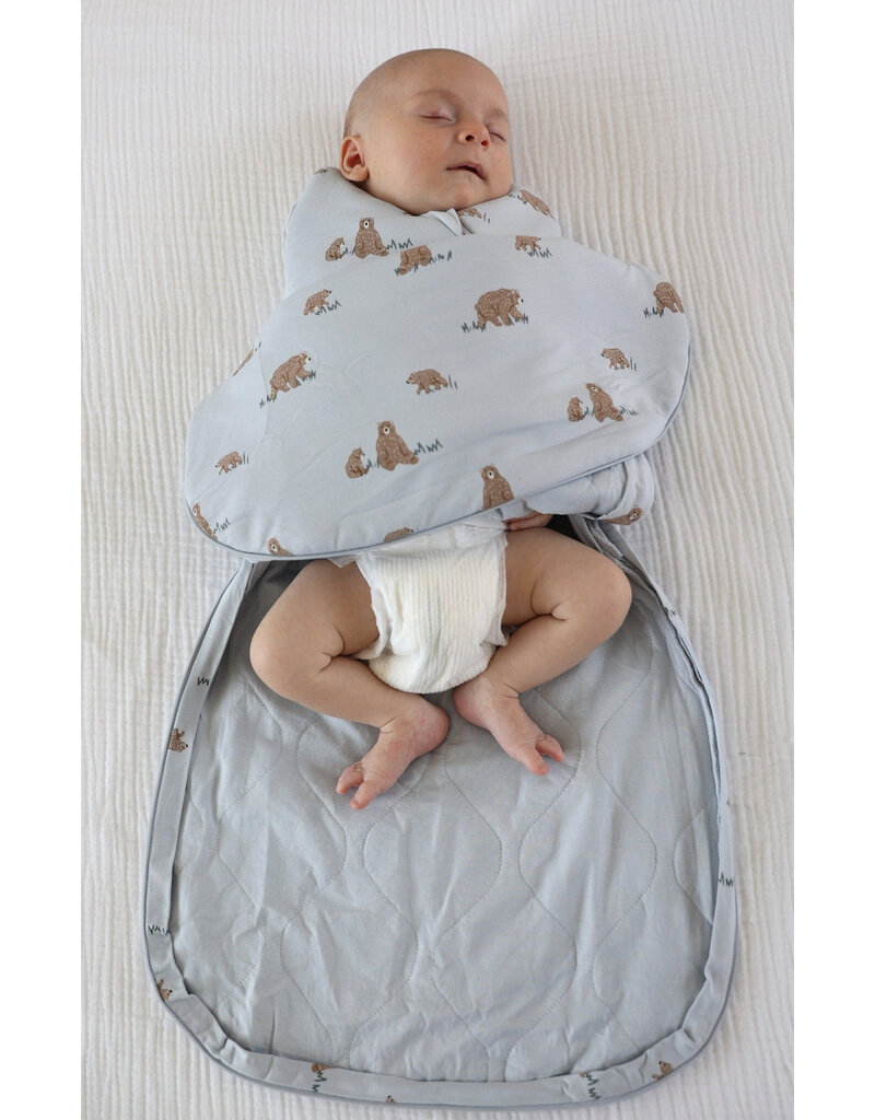 Bamboo Swaddle Sack,  NB-3m, Teddies, 1.0 TOG