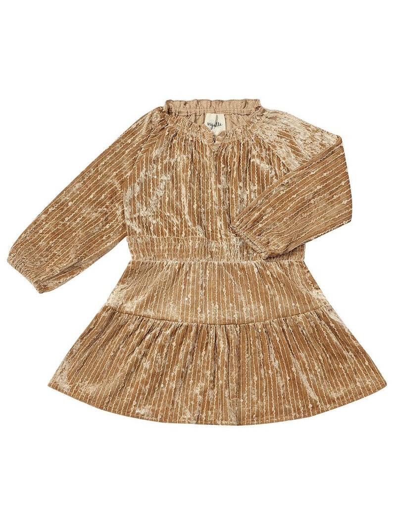 Vignette Willow Dress Fawn Sequin Velvet