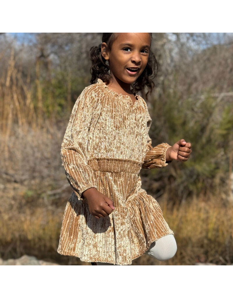 Vignette Willow Dress Fawn Sequin Velvet