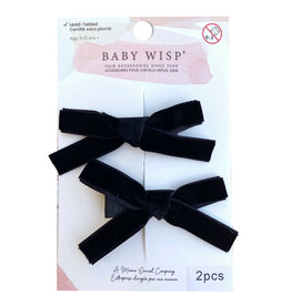 Baby Wisp Velvet Pigtail Pinch Hair Clips - Black