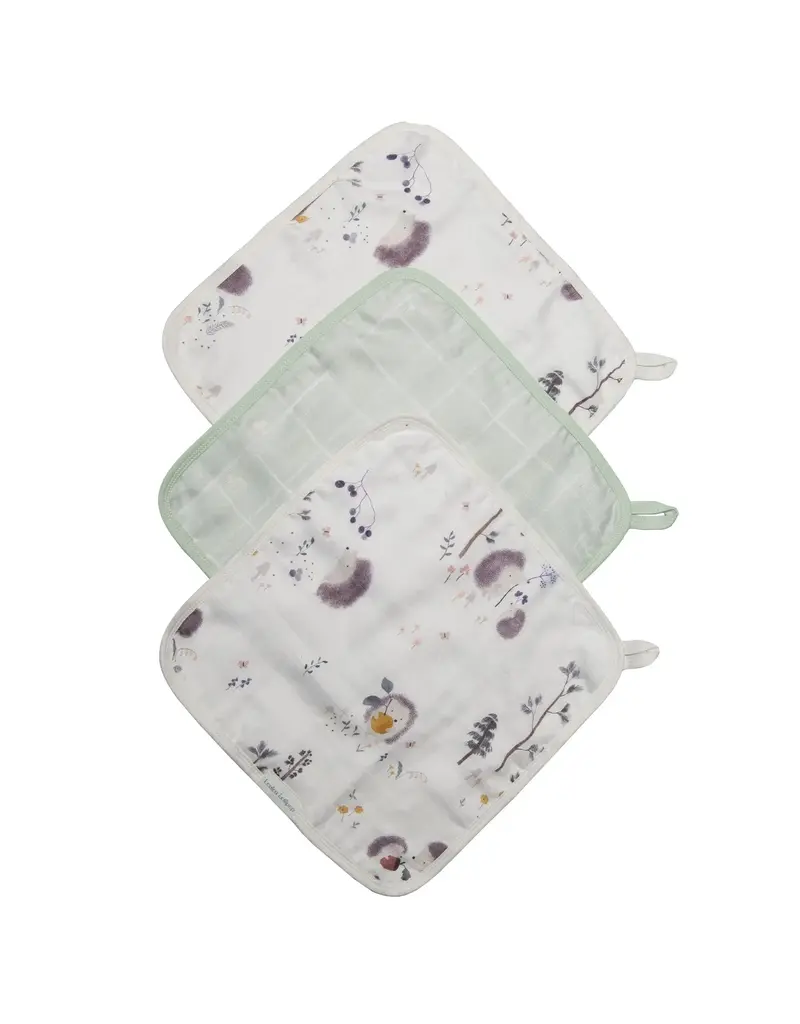 Loulou Lollipop Hedgehogs Washcloth 3pk