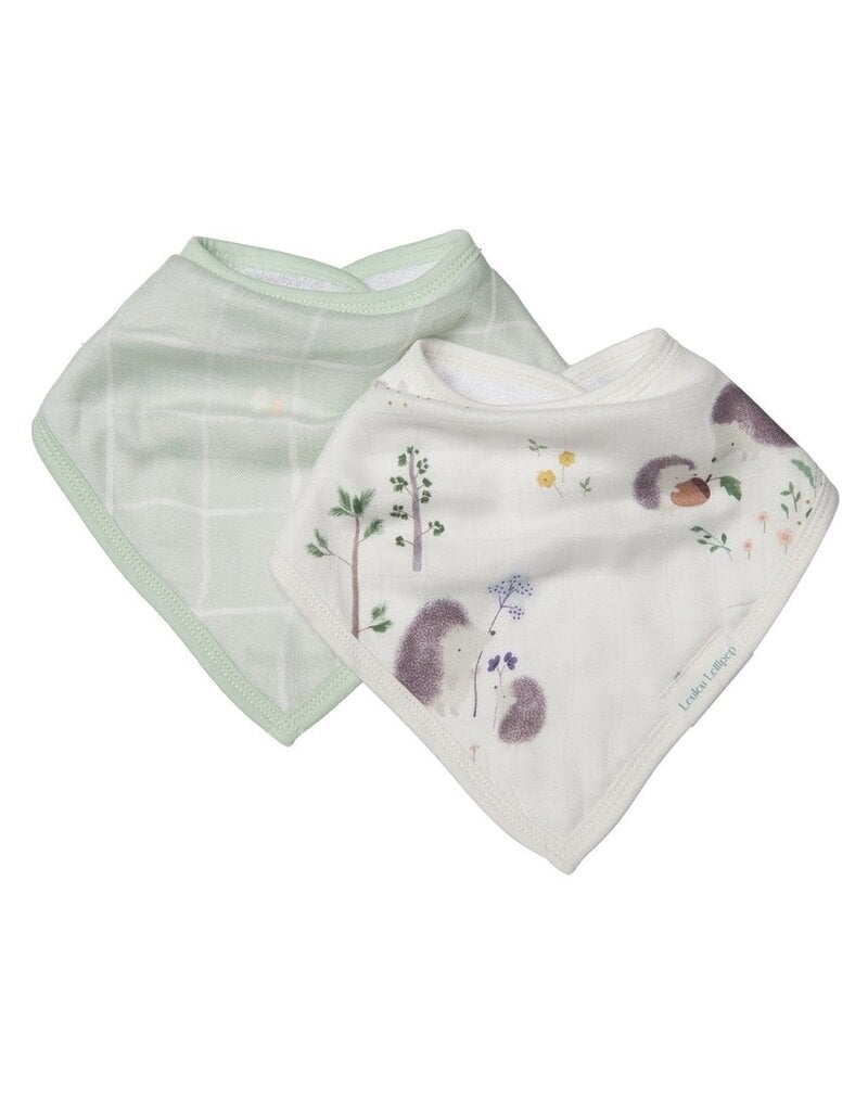 Loulou Lollipop Muslin Bandana Bib Set, Hedgehogs, 2pk