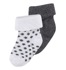 Noppies Basics Dot Socks 2pk - Grey/White