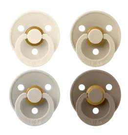 Bibs BIBS Pacifier 4pk 6-18m, Ivory/Sand/Vanilla/Dark Oak