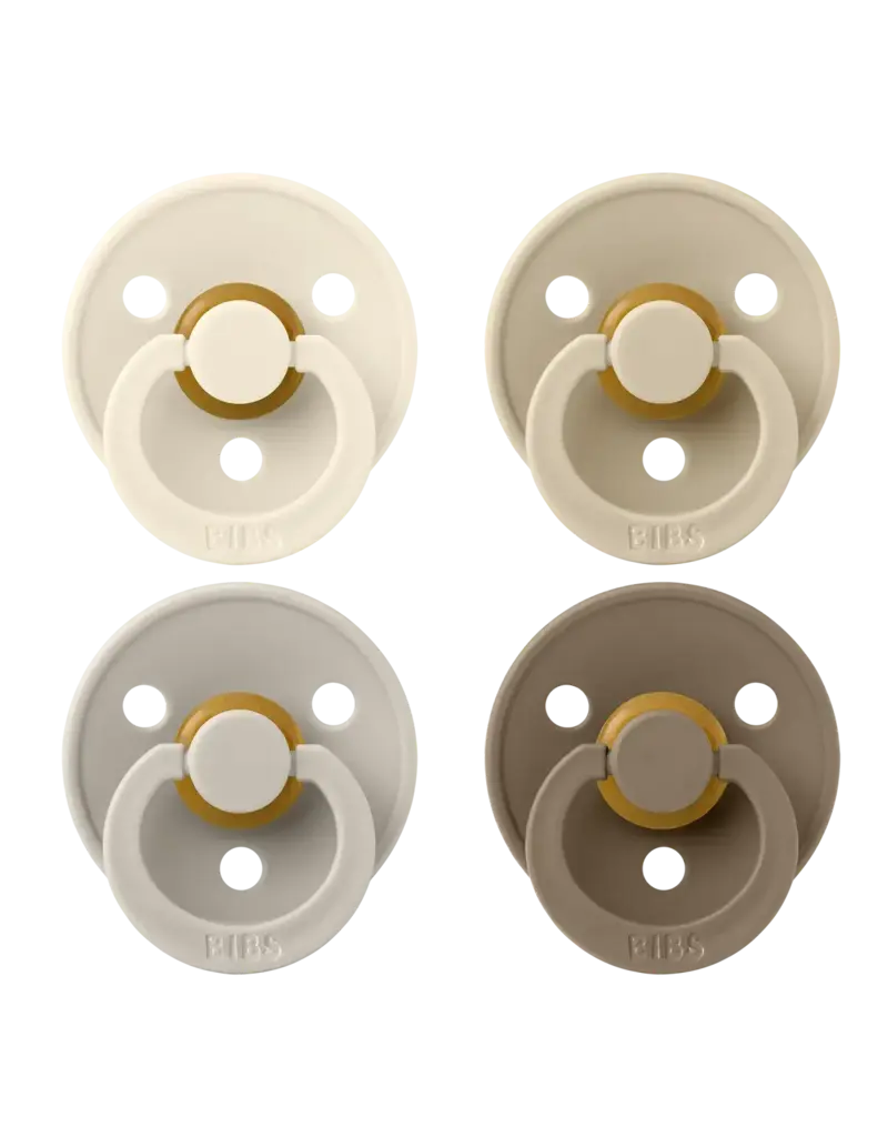 Bibs BIBS Pacifier 4pk 6-18m, Ivory/Sand/Vanilla/Dark Oak