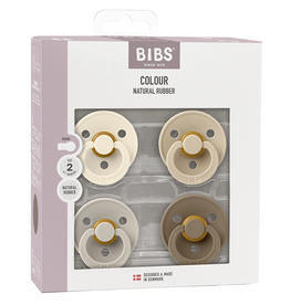 Bibs BIBS Pacifier 4pk 0-6m, Ivory/Sand/Vanilla/Dark Oak
