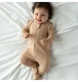 Silkberry Bamboo 2-Way Footed Zipper Sleeper, Maple Sugar