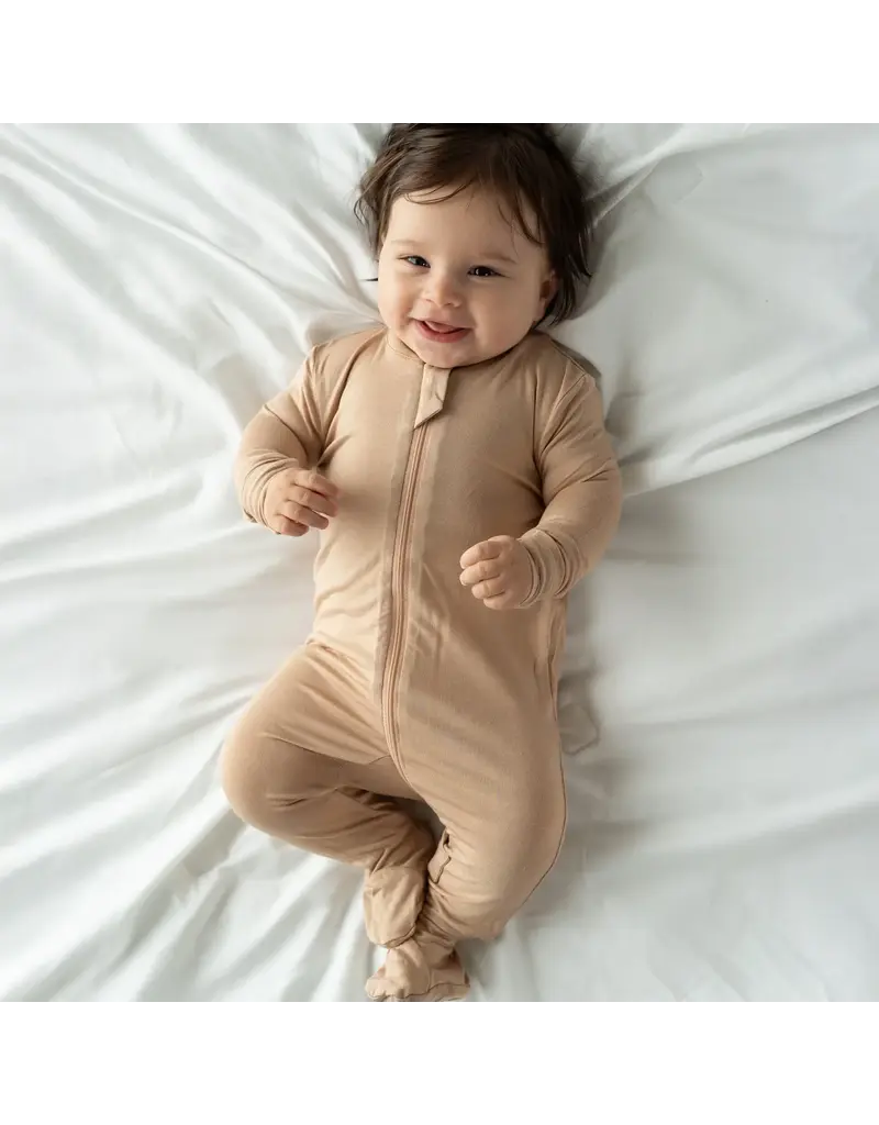 Silkberry Bamboo 2-Way Footed Zipper Sleeper, Maple Sugar